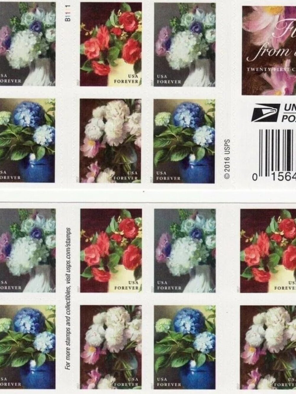 6000 FLOWERS FROM THE GARDEN FOREVER STAMPS